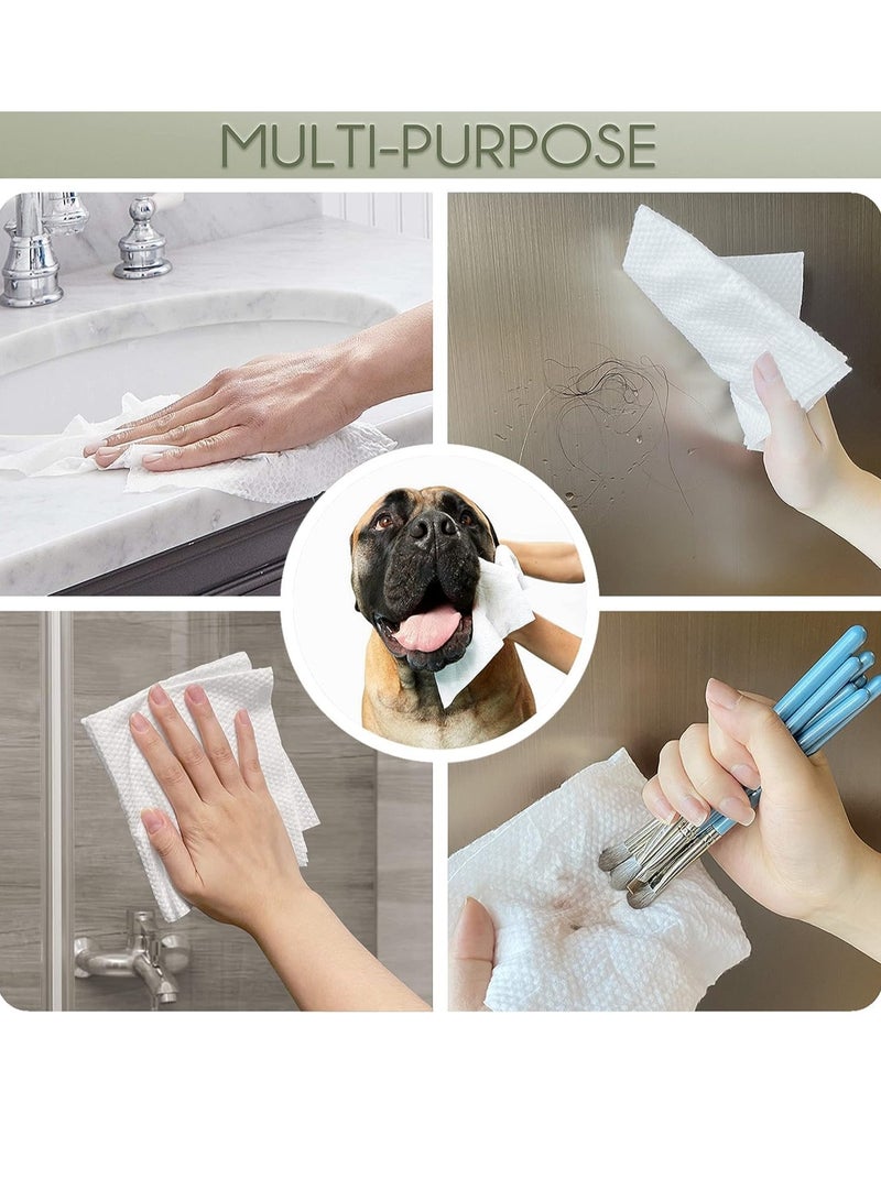 Disposable Face Towel Biodegradable Large Dry Wipes Extra Thick Soft Clean Facial Towels for Sensitive Skin Cleansing Nursing Travel Disposable Makeup Remover Wipes10×12 Inches 60 Count Box