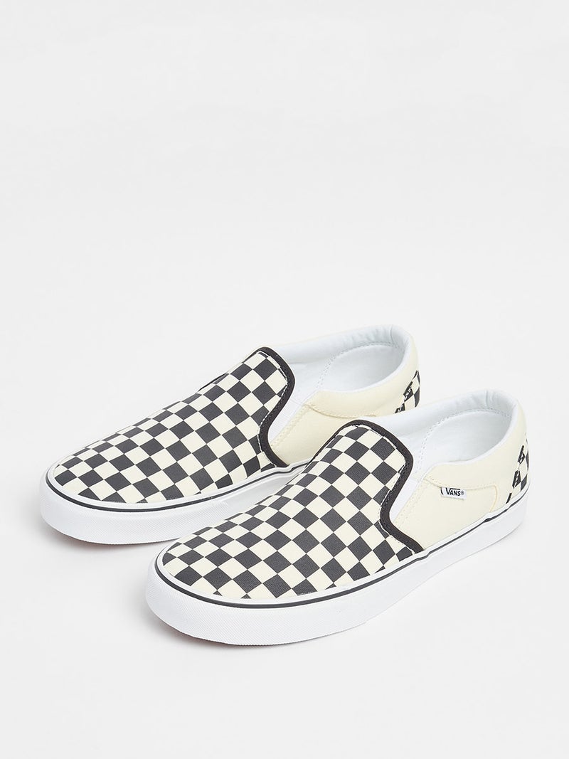 Asher Checked Casual Shoes White