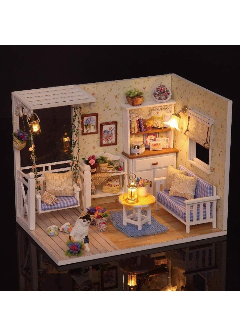 DIY Miniature Dollhouse Kit Realistic Mini 3D Wooden House Room Handmade Toy with Furniture LED Lights Birthday Gift