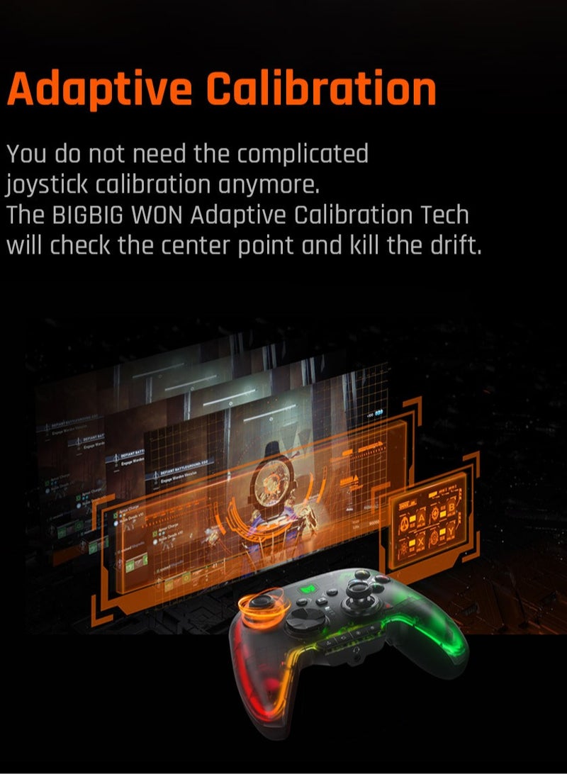 BIGBIGWON Rainbow2 Pro Elite Gaming Controller Bluetooth Wireless Connect Gamepad For PC/Nintendo Switch/Android/iOS Mobile Phone (Standard Edition)