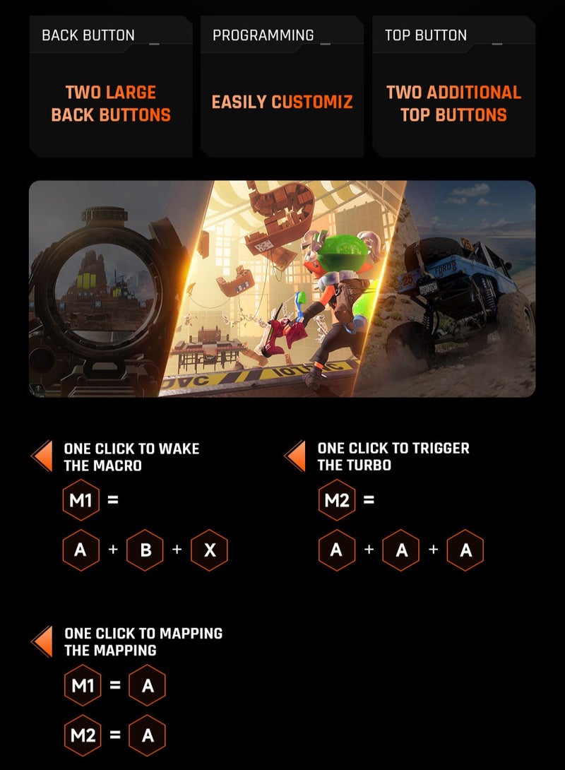 BIGBIGWON Rainbow2 Pro Elite Gaming Controller Bluetooth Wireless Connect Gamepad For PC/Nintendo Switch/Android/iOS Mobile Phone (Standard Edition)