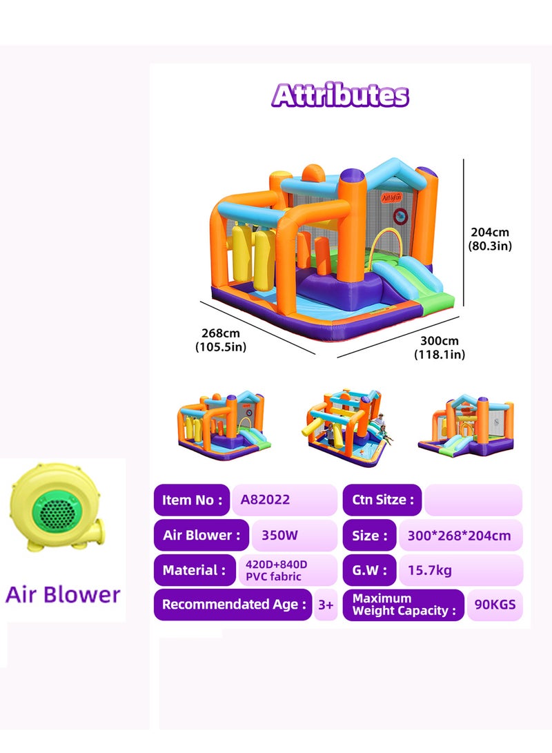 Inflatable Bounce Castle House for Kids' Play - 300x268x204cm PVC Fabric