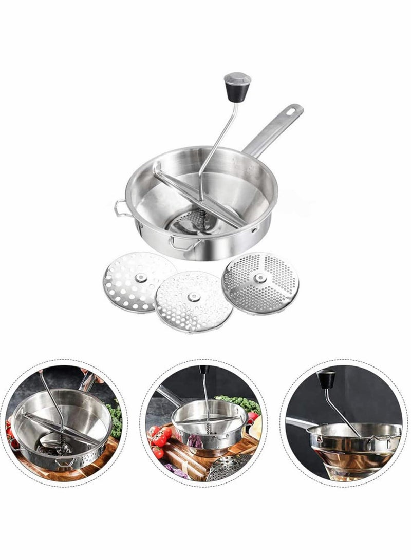 Food Chopper Food MillChopper Manual Vegetable Cutter Food Processor Fruit Dicer Puree Vegetables Soups Making Grater for Kitchen Strainer, Mixer and Drainer