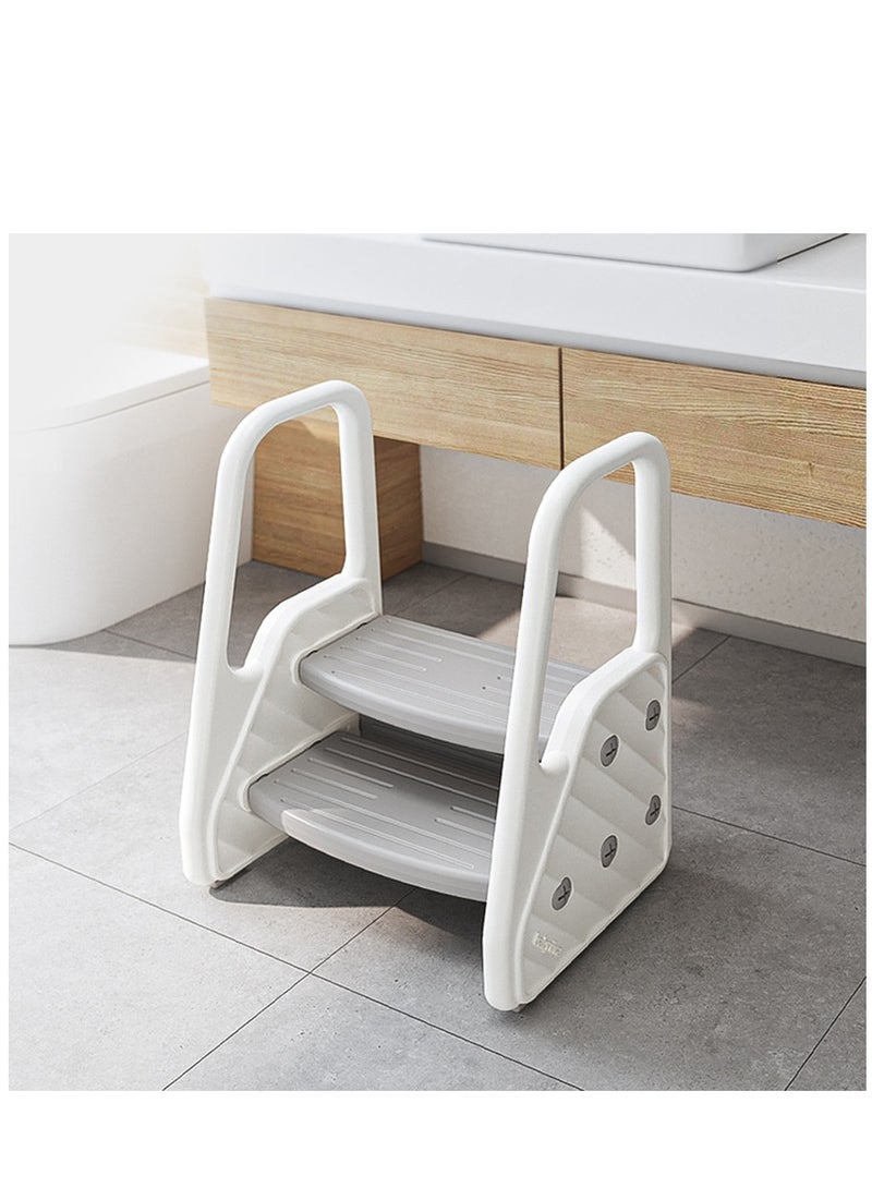 Toddler Step Stool for Bathroom Sink,Adjustable 2 Step Stool for Kids,Kitchen Counter Standing Tower, Children Step Up Learning Helper with Safety Handles and Non-Slip Pads
