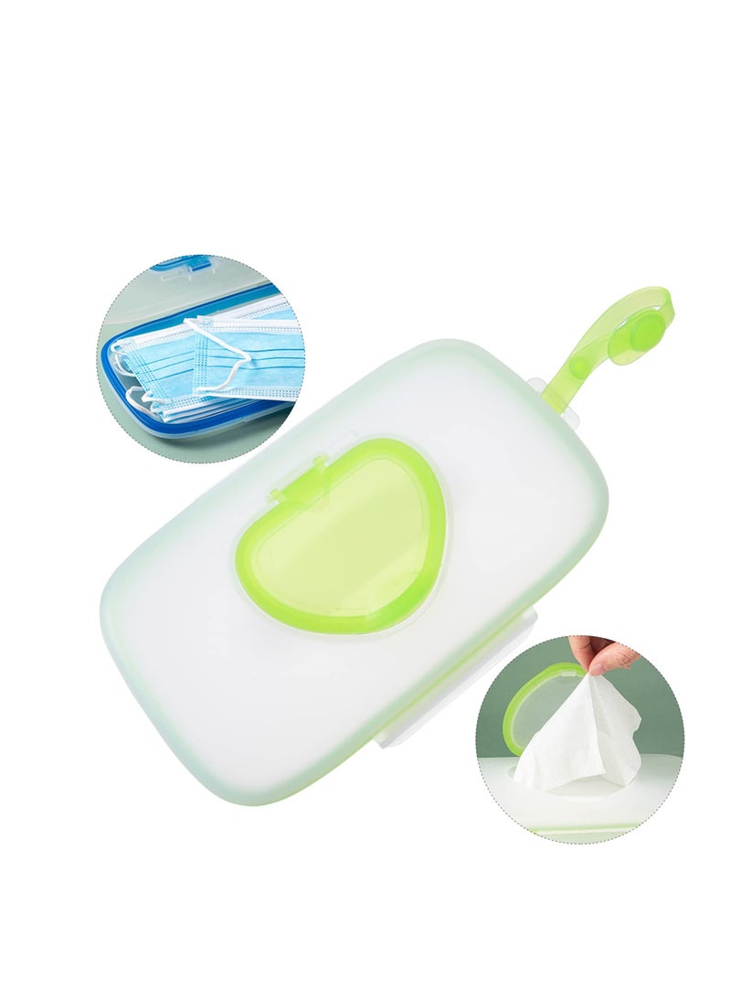 Baby Wipe Dispenser, Portable Refillable Wipe Case, Reusable Travel Wet Wipe Pouch for Travel Pouch Carries (Green)