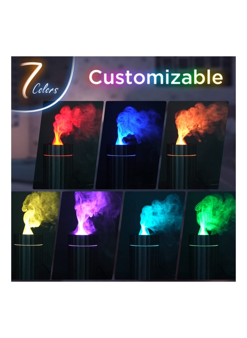 Car Essential Oil Diffuser, Upgraded Aromatherapy Humidifier with 3 Modes & 7 Colorful Cute Diffuser USB Portable Powered Aroma Device 100ml Mini for Office Bedroom