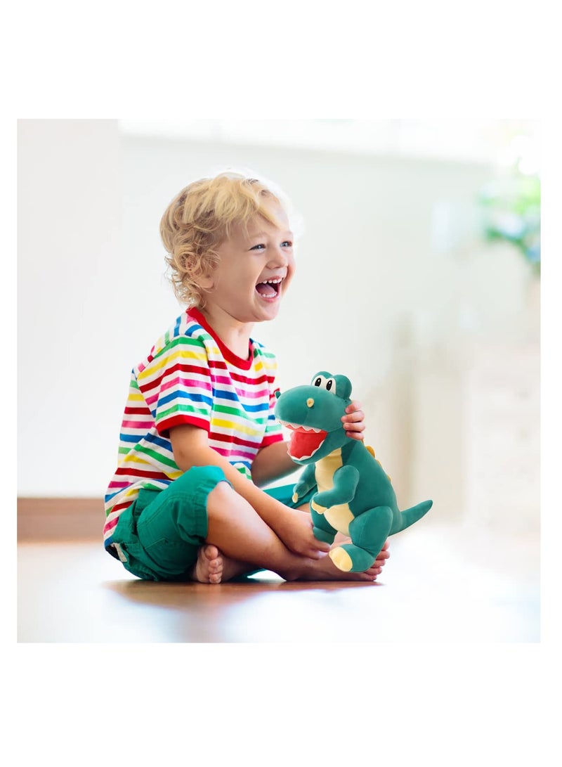 10 inch Dinosaur Plush Stuffed Animal Dolls, Cartoon Lovely Soft Tyrannosaurus Dinosaur Toys, Children's Day, Brithday for Kids Boys Girls (Green)
