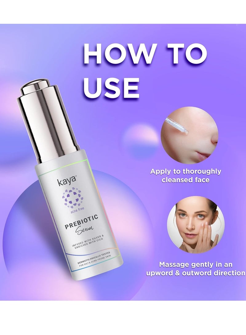 Kaya Prebiotic Face Serum 30ml Soothing Hydrating Oily Skin Lighten Acne Scars Blemishes