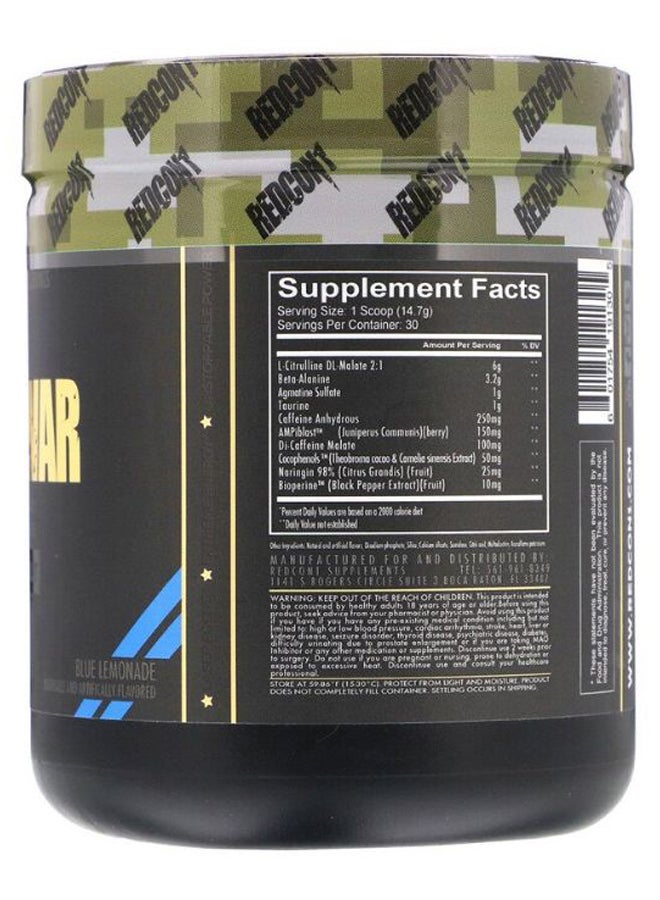 Blue Lemonade Flavour Total War Preworkout