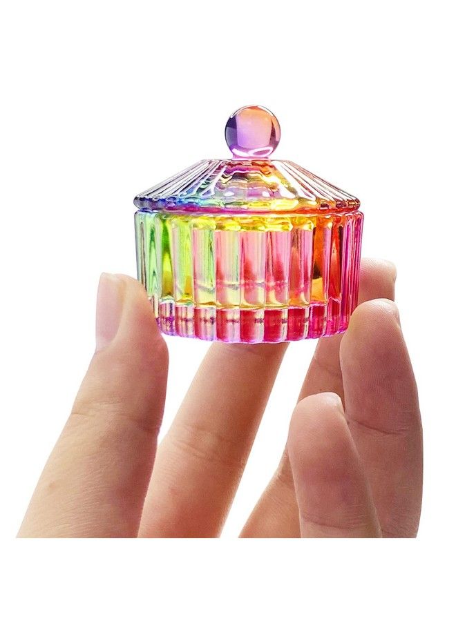 Crystal Colored Glaze Round Shape Acrylic Liquid Powder Glass Dappen Dish Glass Cup W Cap Lid Bowl For Acrylic Nail Art Transparent Kit Napb034Round