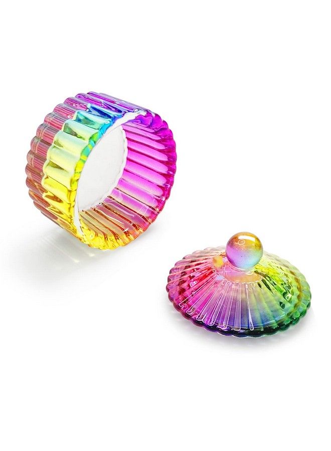 Crystal Colored Glaze Round Shape Acrylic Liquid Powder Glass Dappen Dish Glass Cup W Cap Lid Bowl For Acrylic Nail Art Transparent Kit Napb034Round