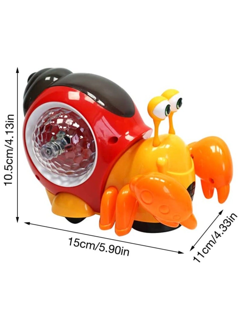 SYOSI Electric Music Crab Baby Toy, Crawling Crab Baby Toy With Music and Led Light Up, Early Learning Educational Toys with Automatically Avoid Obstacles, for Kids