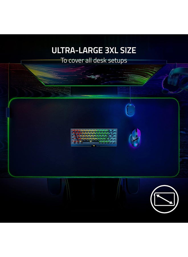 Goliathus Chroma 3XL Gaming Mouse Pad: Micro-Textured Cloth Surface - Large to Cover Desk Setup - Chroma RGB - Optimized for All Sensitivity Settings and Sensors - Non-Slip Rubber Base - Black