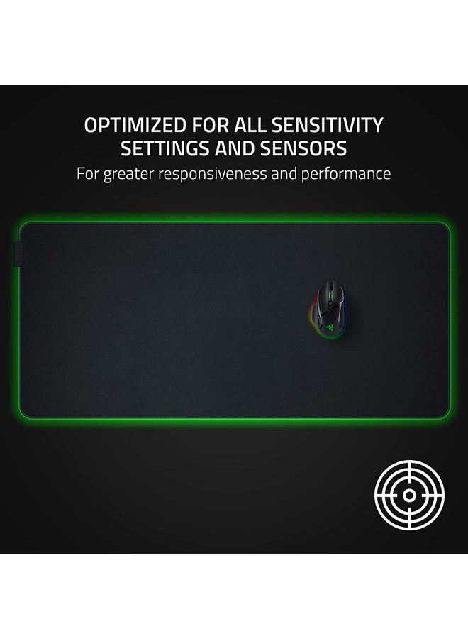 Goliathus Chroma 3XL Gaming Mouse Pad: Micro-Textured Cloth Surface - Large to Cover Desk Setup - Chroma RGB - Optimized for All Sensitivity Settings and Sensors - Non-Slip Rubber Base - Black