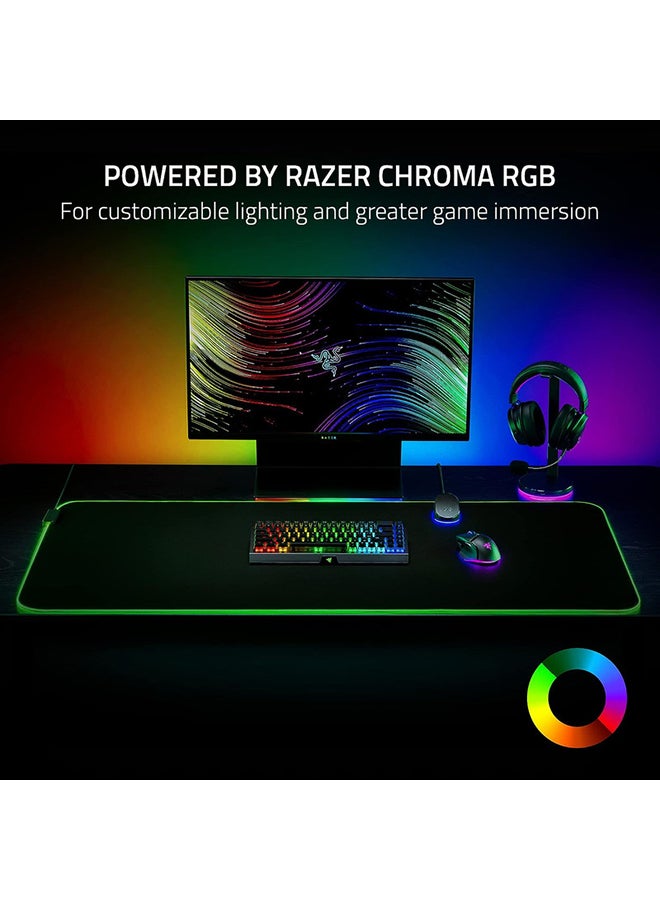 Goliathus Chroma 3XL Gaming Mouse Pad: Micro-Textured Cloth Surface - Large to Cover Desk Setup - Chroma RGB - Optimized for All Sensitivity Settings and Sensors - Non-Slip Rubber Base - Black