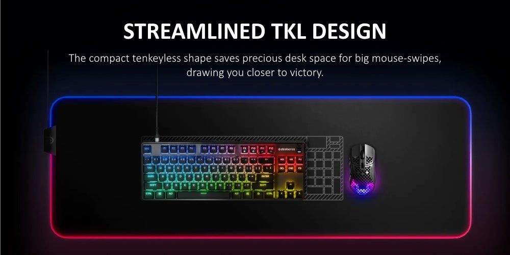 APEX 9 TKL  Gaming Keyboard, Linear OptiPoint Optical Switches, 5 Custom Profiles, 100M Keypresses, Per Key RGB Illumination, US English, Black | 64847