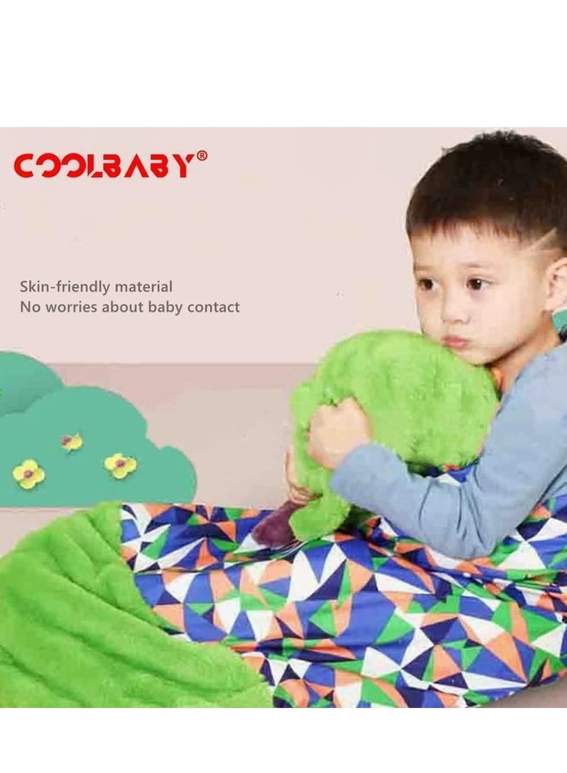 COOLBABY Kids Cartoon Lazy Warm Sleeping Bag, Foldable Cartoon Animal Sleeping Bag Suitable For Children Playing And Camping