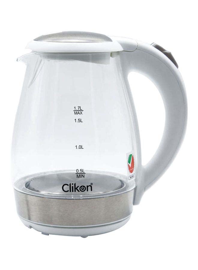 Glass Body Electric Kettle With LED Glow Indicator 1.7 L 1850.0 W CK5128 White/Clear