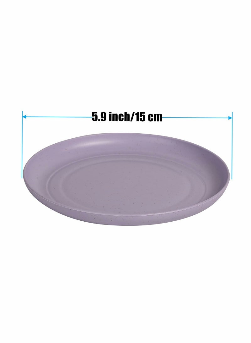 Lightweight Wheat Straw Plates Unbreakable Dinner Dishes Plates Set Non-Toxin Dishwasher & Microwave Safe BPA Free and Healthy for Kids Children Toddler & Adult (Small 6 Pack 5.9')