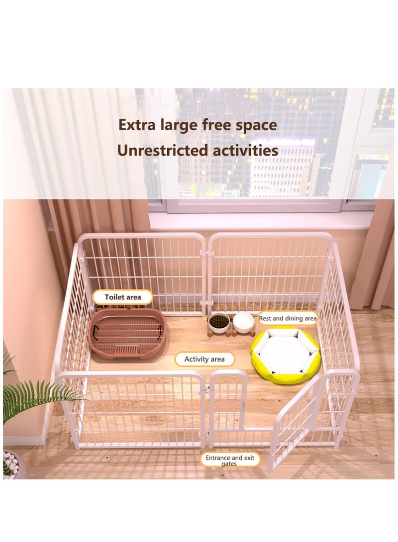 Dog Playpen Foldable 6 Panels Dog Pen 80cm Height Pet Enclosure Dog Fence Outdoor with Lockable Door for Medium/Small Dogs,Puppy Playpen,RV,Camping Pet Fence,White