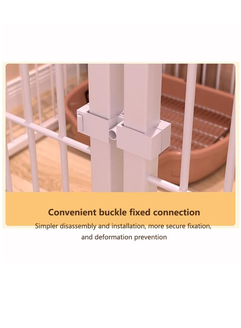 Dog Playpen Foldable 6 Panels Dog Pen 80cm Height Pet Enclosure Dog Fence Outdoor with Lockable Door for Medium/Small Dogs,Puppy Playpen,RV,Camping Pet Fence,White