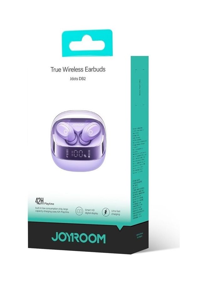 True Wireless In-Ear Earbuds Low Latency Earphone With Charging Case Purple