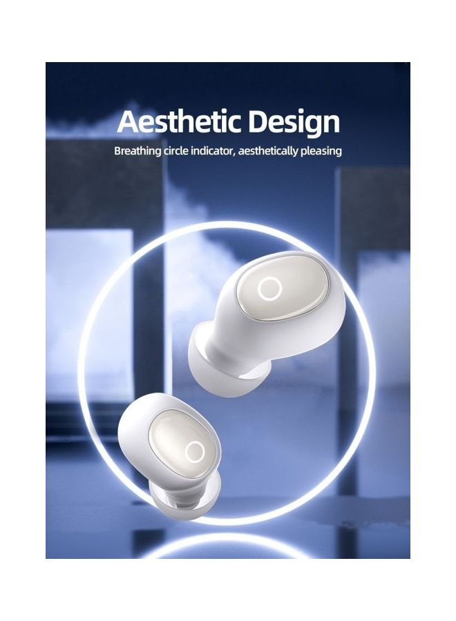True Wireless In-Ear Earbuds Low Latency Earphone With Charging Case White