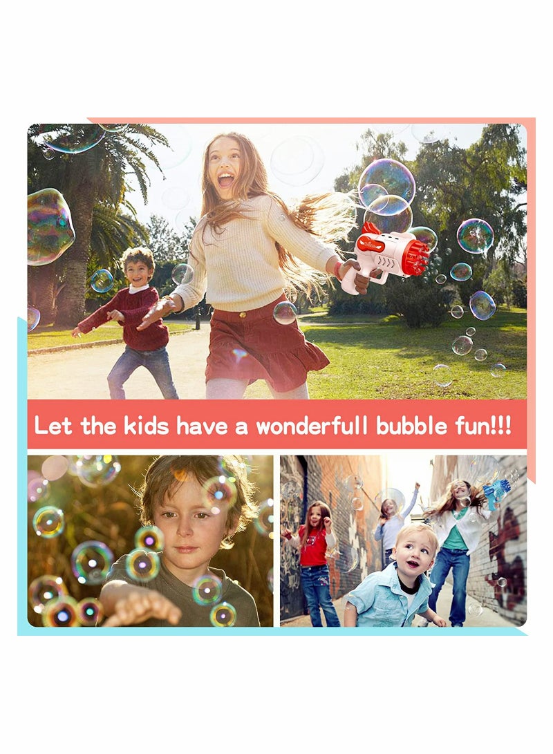 Bubble Gun for Kids 2PCS Automatic Bubble Machine 12 Hole Bubble Maker Summer Toy Bubble Blower with Light Party Favors Bubble Blower Novelty Bubble Blower Gatling Gun Outdoor Toys Bubble Maker