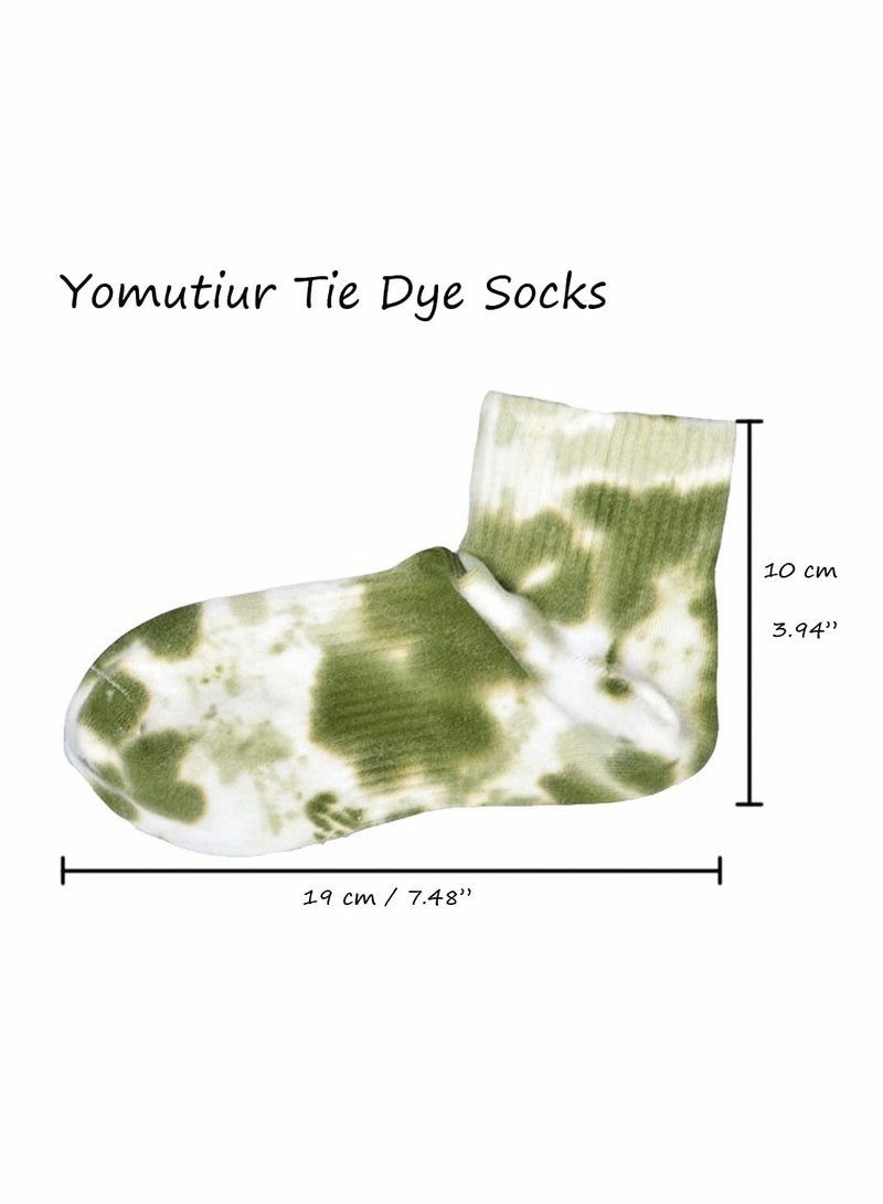 Tie Dye Elastic Socks, Colorful Patterned Funny Casual Crew Cotton Socks for Women Men Girls and Boys