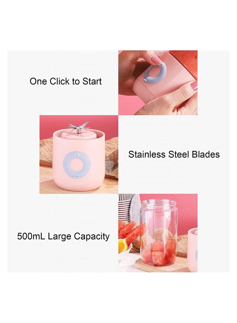 500mL Portable Juicer Electric Mixer Cup USB Smoothie Blender Shakes Handheld Fruit Vegetable Machine Milkshake Juicer for Outdoor Travel Office Home Baby Food