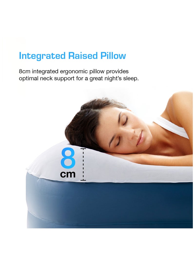 Air Bed Premium Single Size Inflatable Mattress With a Built In Electric Pump And Pillow (Twin) 99 x 187 x 46 cm