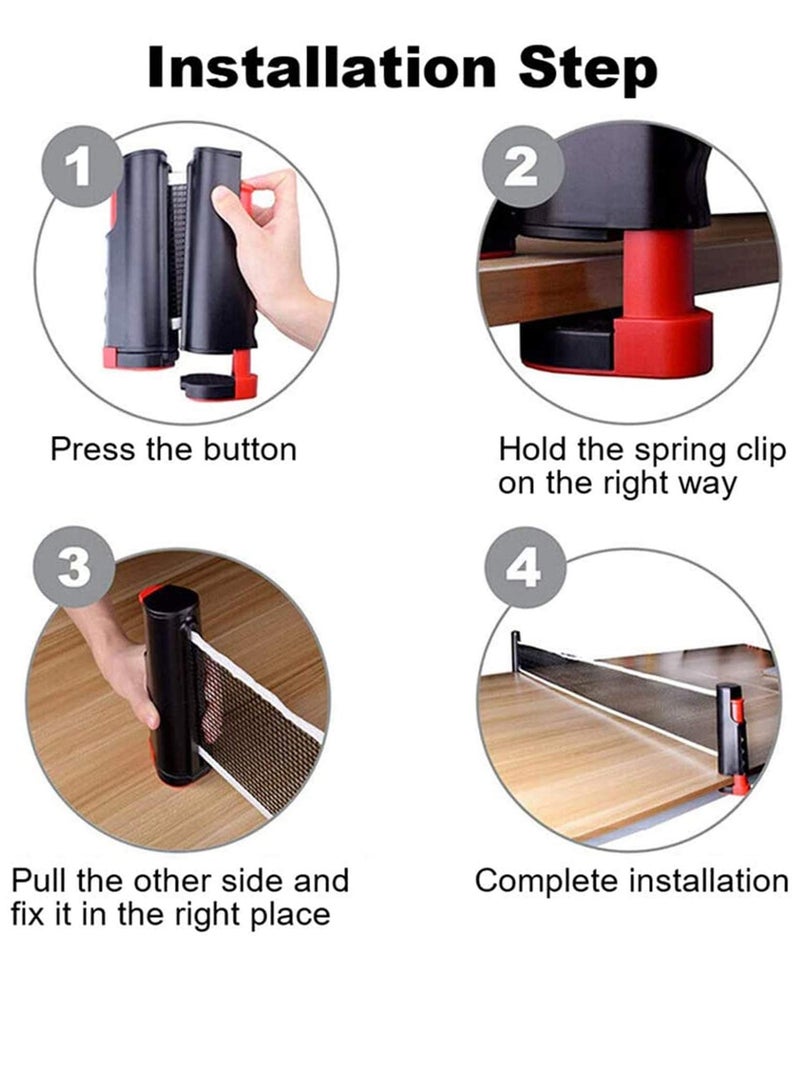 Portable Retractable Table Tennis Net Rack/Replacement Ping Pong Accessory