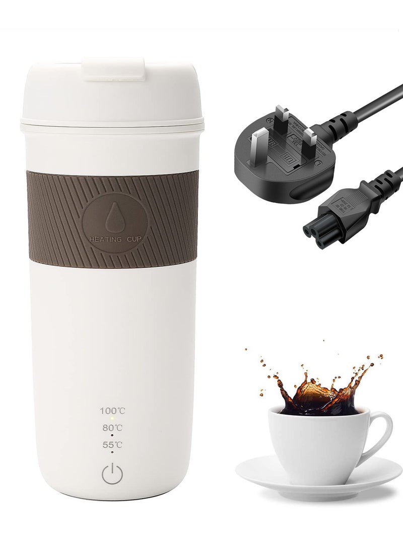 Portable Travel Heating Mug, Mini Electric Cup, 55℃ / 80℃ / 100℃ Optional, 304 Stainless Steel Liner Kettle, 12 Hours Insulation Function, 300W 350 ml Fashion Electric Thermos, Automatic Shut-Off