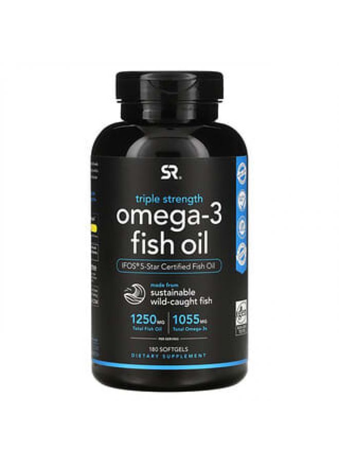 Sports Research Omega-3 Fish Oil Triple Strength  180 Softgels