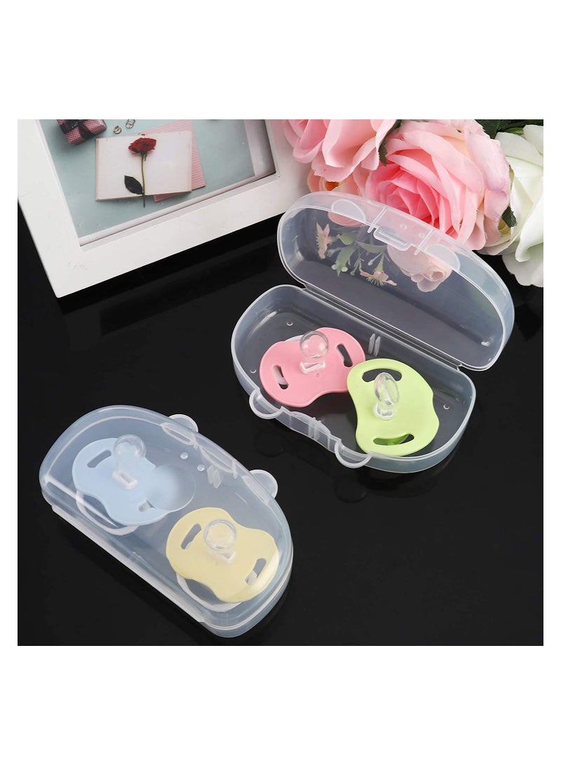 Pacifier Case Pacifier Container Baby Pacifier Case for Travel BPA Free Can be Used to Carry 2 Pacifiers Transparent 2 Pack