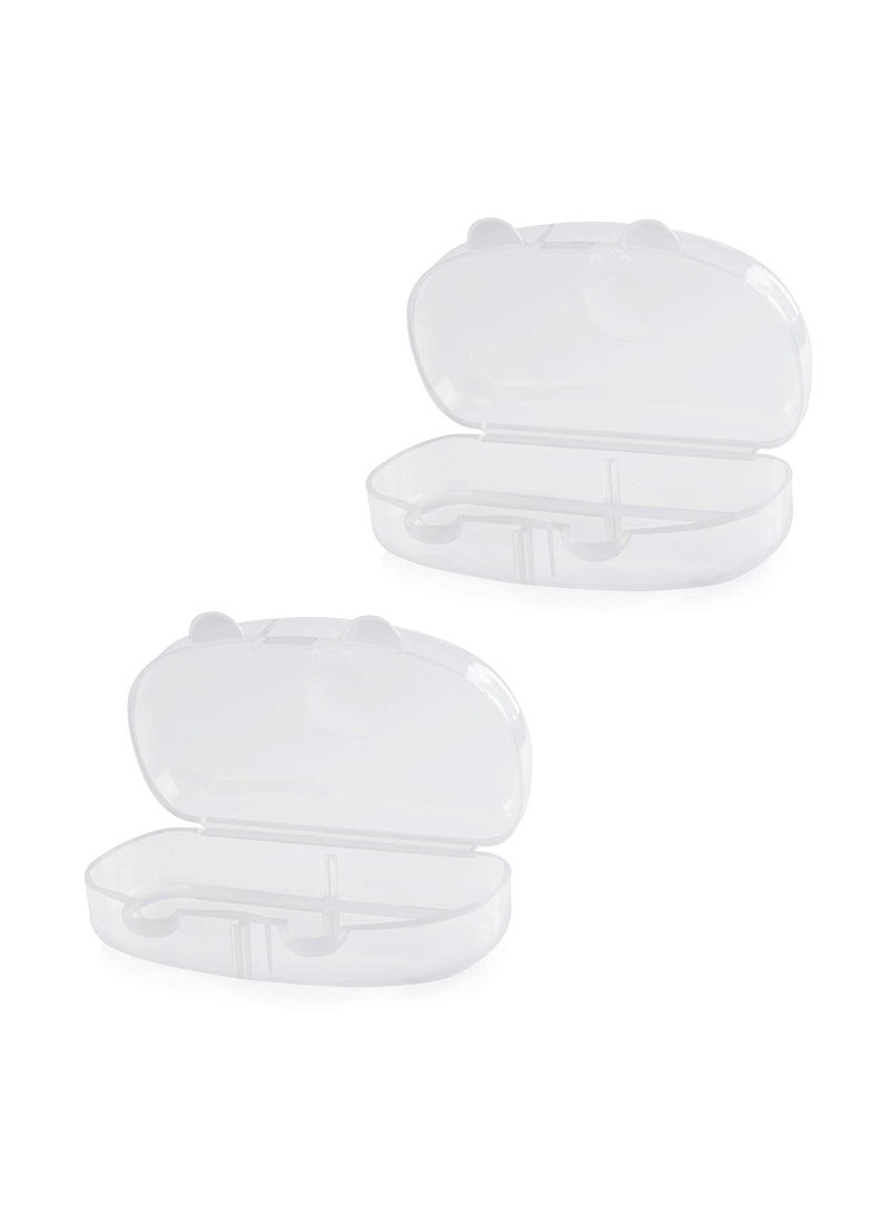 Pacifier Case Pacifier Container Baby Pacifier Case for Travel BPA Free Can be Used to Carry 2 Pacifiers Transparent 2 Pack