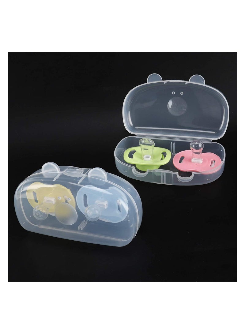 Pacifier Case Pacifier Container Baby Pacifier Case for Travel BPA Free Can be Used to Carry 2 Pacifiers Transparent 2 Pack