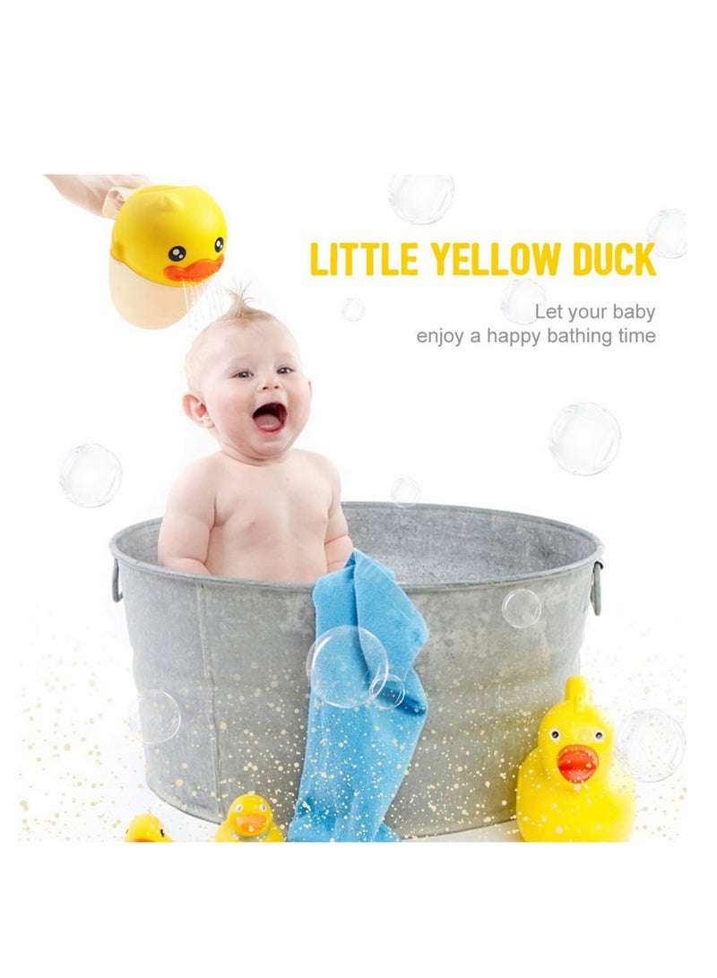 Baby Bath Cup Kid Bath Rinse Cup Cartoon Duck Shampoo Rinse Cup Newborn Bath Shower Washing Head Water Scoop Bathroom Accessories for Baby Tub (Yellow)