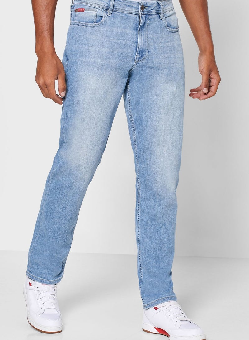 Light Wash Straight Jeans