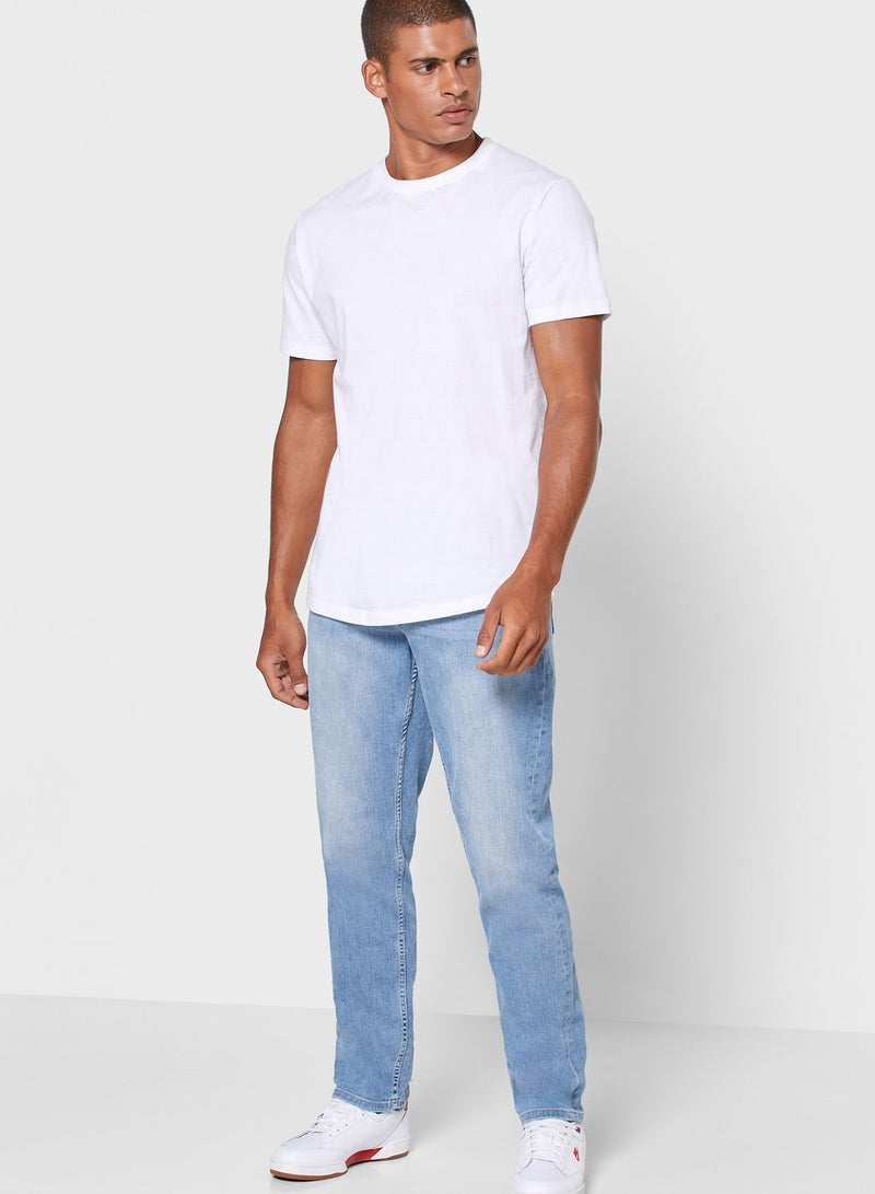 Light Wash Straight Jeans