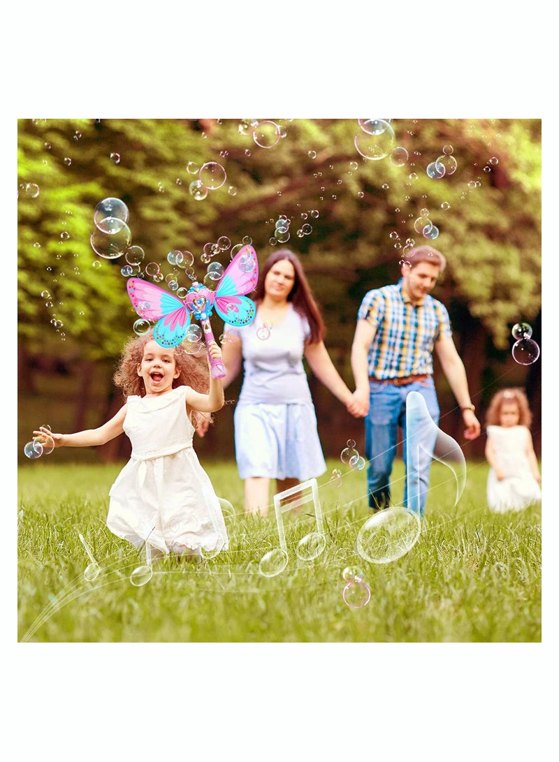 Bubble Machine for Kids Musical and Light-Up Bubble Princess Wand Fully Automatic  Fairy Magic Bubble Wand Magic Automatic Creative Blower Bubble Maker Big Bubble Wand for Kids Outdoor Toy