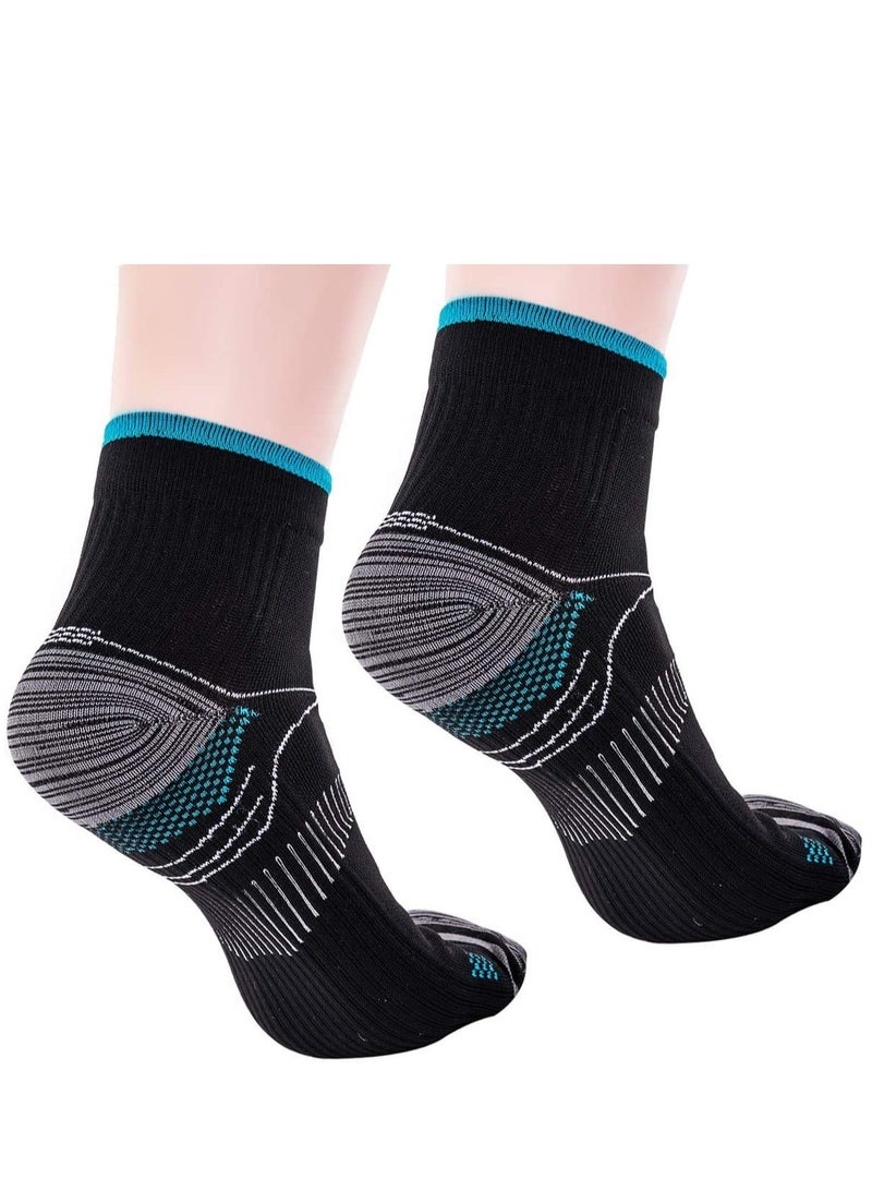 3 Pairs Compression Socks for Women and Men Upgraded Sport Plantar Fasciitis Arch Support Low Cut Compression Foot Socks Best for Athletic Sports, Running, Travel