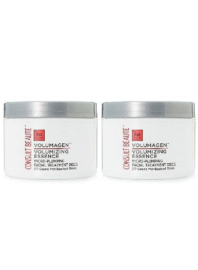 Volumagen Volumizing Essence Micro Plumping Facial Treatment Discs Hyaluronic Acid Collagen Skin Hydrating Twin Pack 120 Count