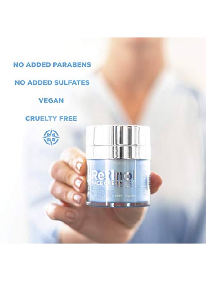 Retinol 25% High Potency Face Cream Antiaging Cream Organic Moisturizing Cream With Vitamin C Hyaluronic Acid & Essential Oils Retinol Moisturizer For Dry Skin 17Oz