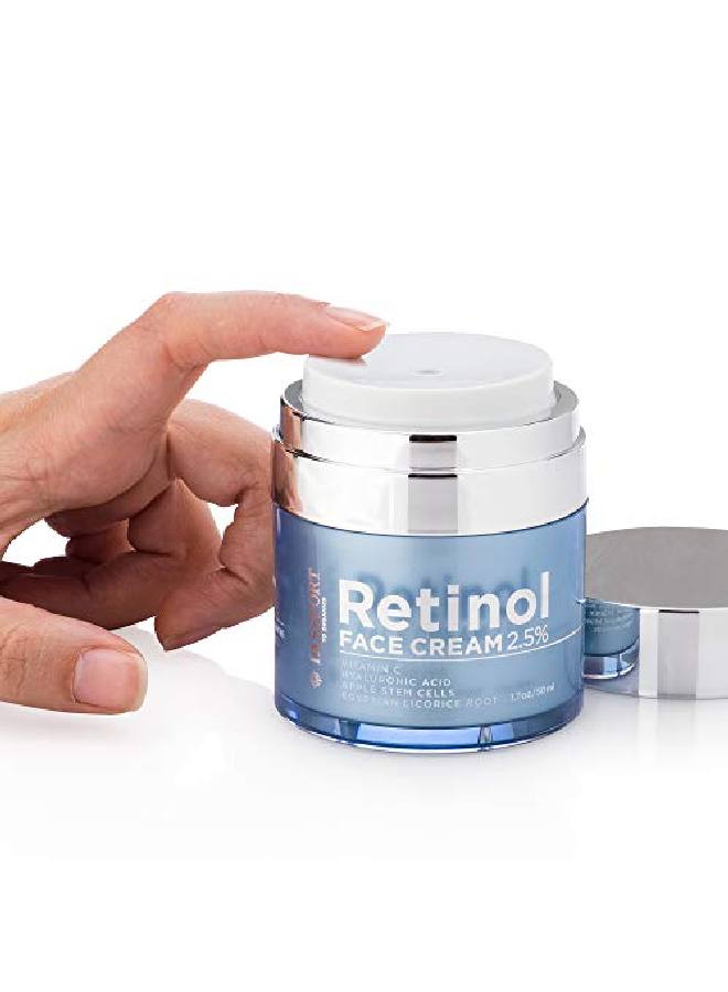 Retinol 25% High Potency Face Cream Antiaging Cream Organic Moisturizing Cream With Vitamin C Hyaluronic Acid & Essential Oils Retinol Moisturizer For Dry Skin 17Oz