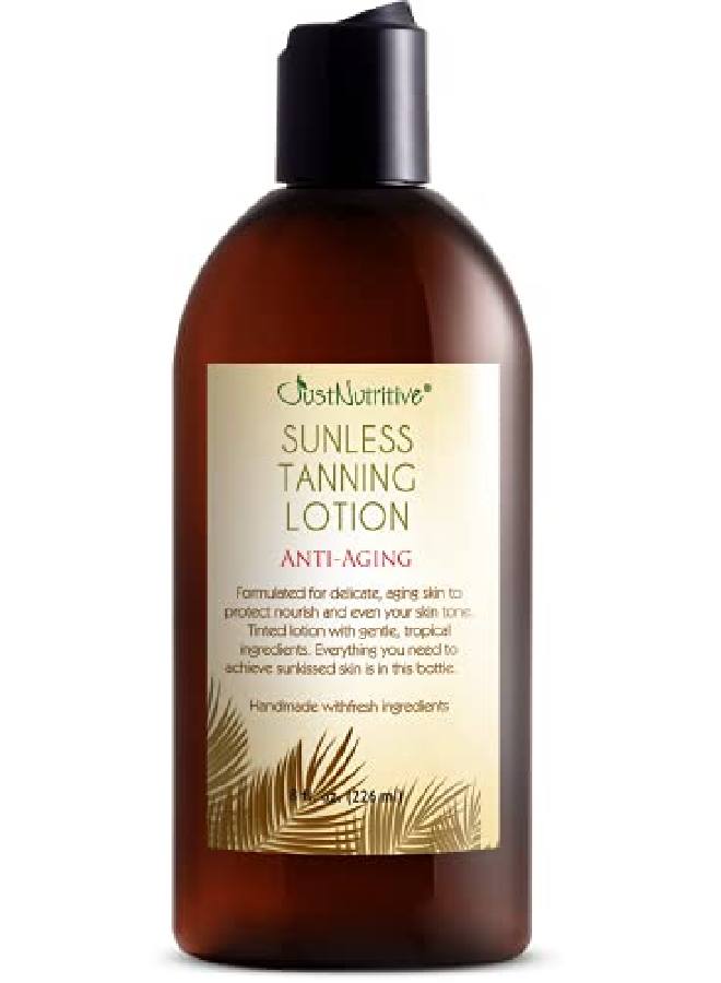 Sunless Tanning Lotion ; Antiaging Selftanner ; Body Tanning ; Sun Glow Bronze Finish ; Bronzer Lotion For All Skin Types ; ; 8 Oz