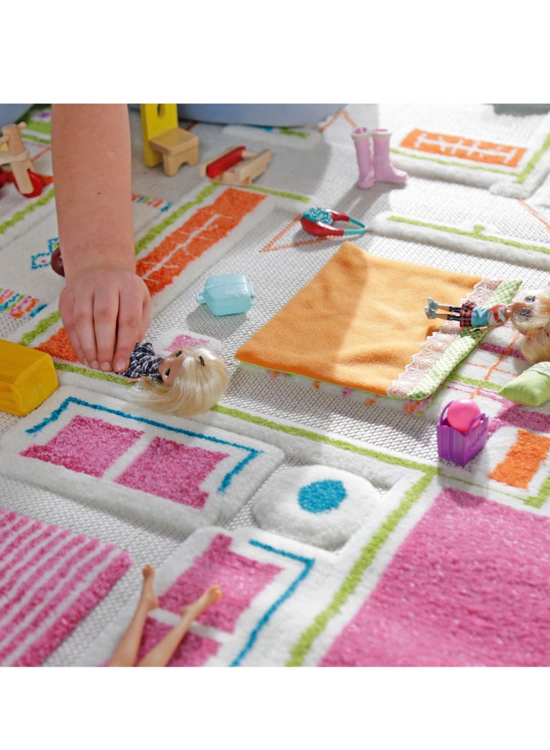3D Play Carpet Playhouse - Medium | Pink | Activity Playmat for Kids & Children | Bedroom, Living Room, Nursery Rug | Polypropylene | Foldable | 150 cm x 100 cm