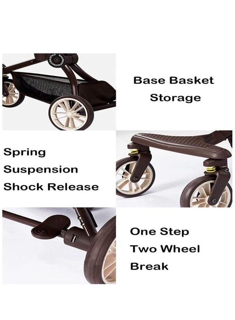 V18 Trolley Foldable Stroller - Caramel Milk Tea