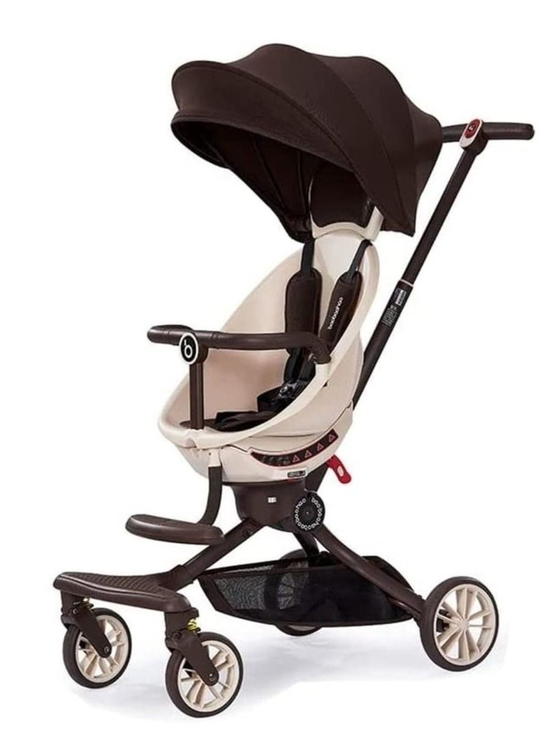 V18 Trolley Foldable Stroller - Caramel Milk Tea