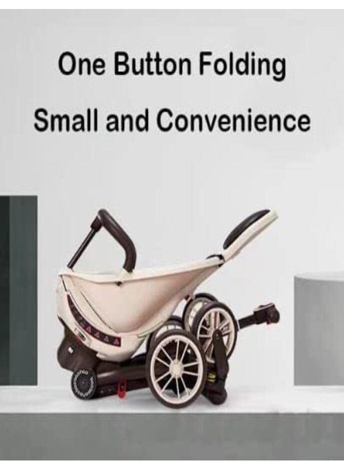 V18 Trolley Foldable Stroller - Caramel Milk Tea